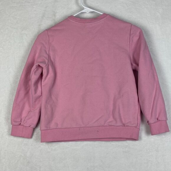 Guess Unicorn Sweater Girls Medium Pink Crewneck Pullover Sequin Casual - Picture 2 of 10